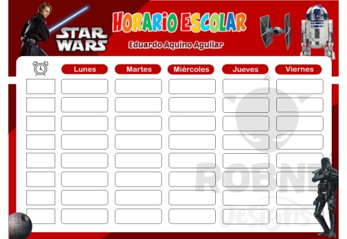 Star War Horario Escolar